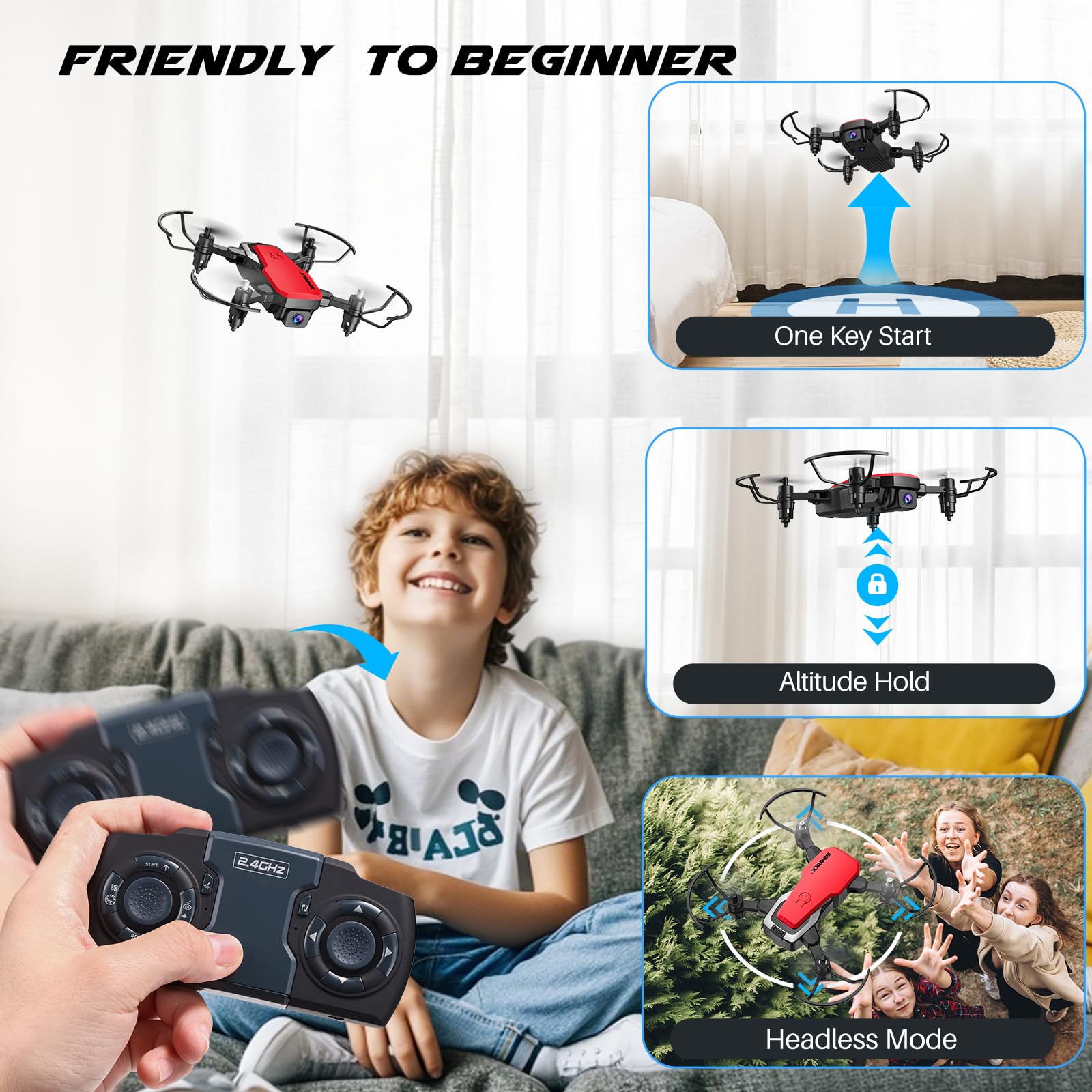 SIMREX one-key takeoff/landing simplifies flight for beginners and kids.