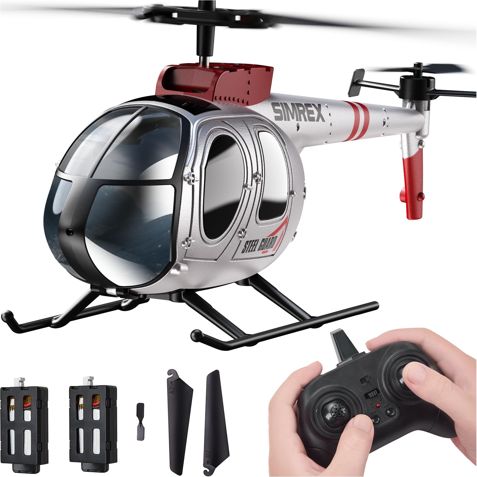 SIMREX RC Helicopter with easy-control for beginners during indoor flights.