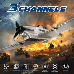 SIMREX RC Plane crash-resistant foam resists bumps for indoor fun.