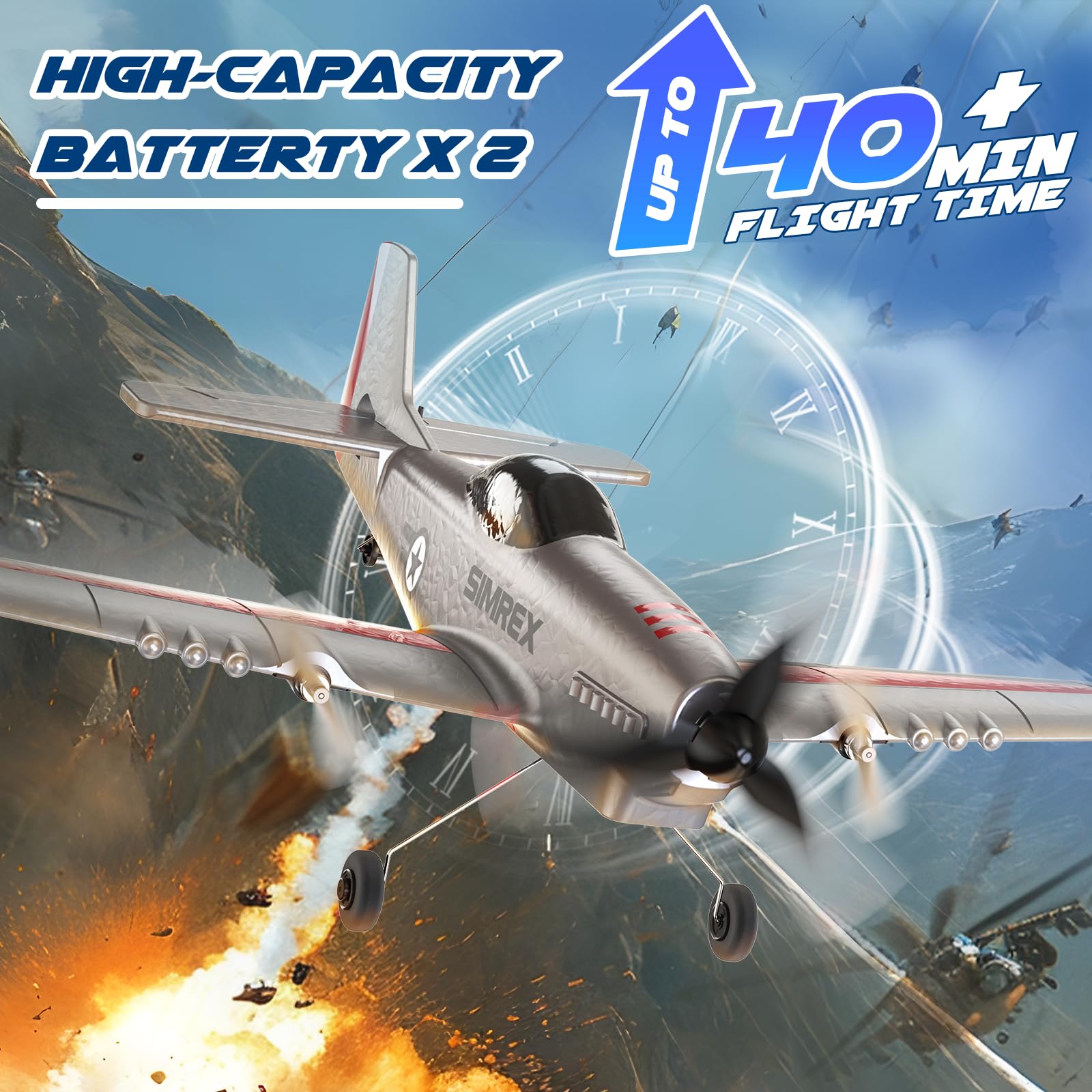 SIMREX RC Plane runway-takeoff mode provides realistic aviation play.