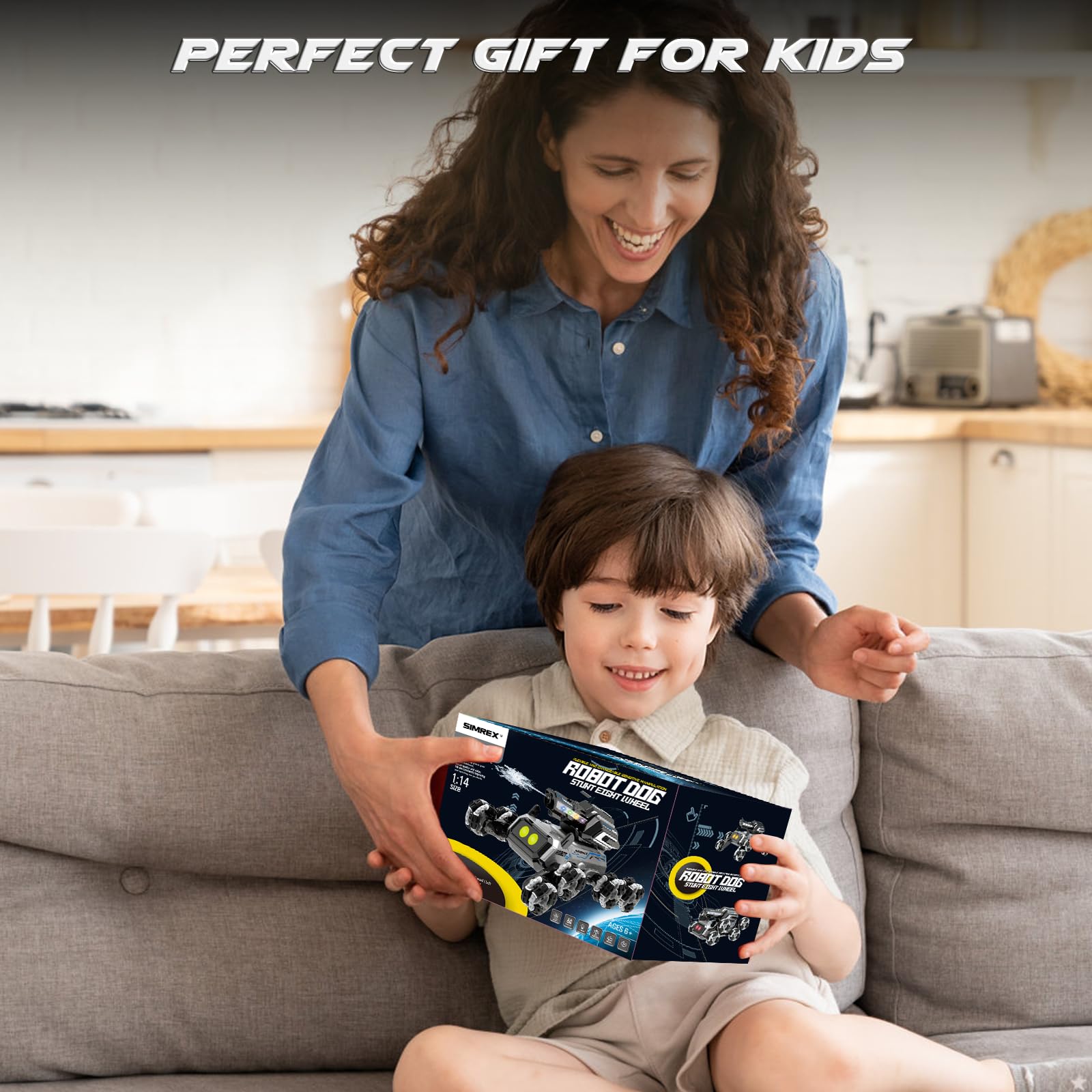 SIMREX robot dog gift box ready to impress young creators.