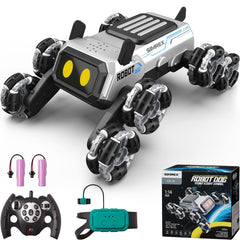 SIMREX robot dog in RC stunt car mode for dynamic play and precision maneuvers.