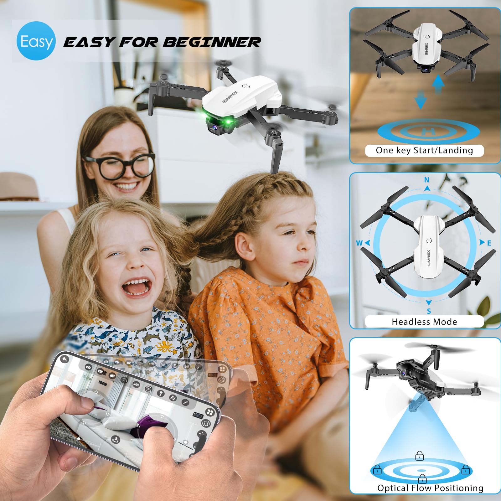 SIMREX X800 altitude hold enables steady hovering at a fixed height.