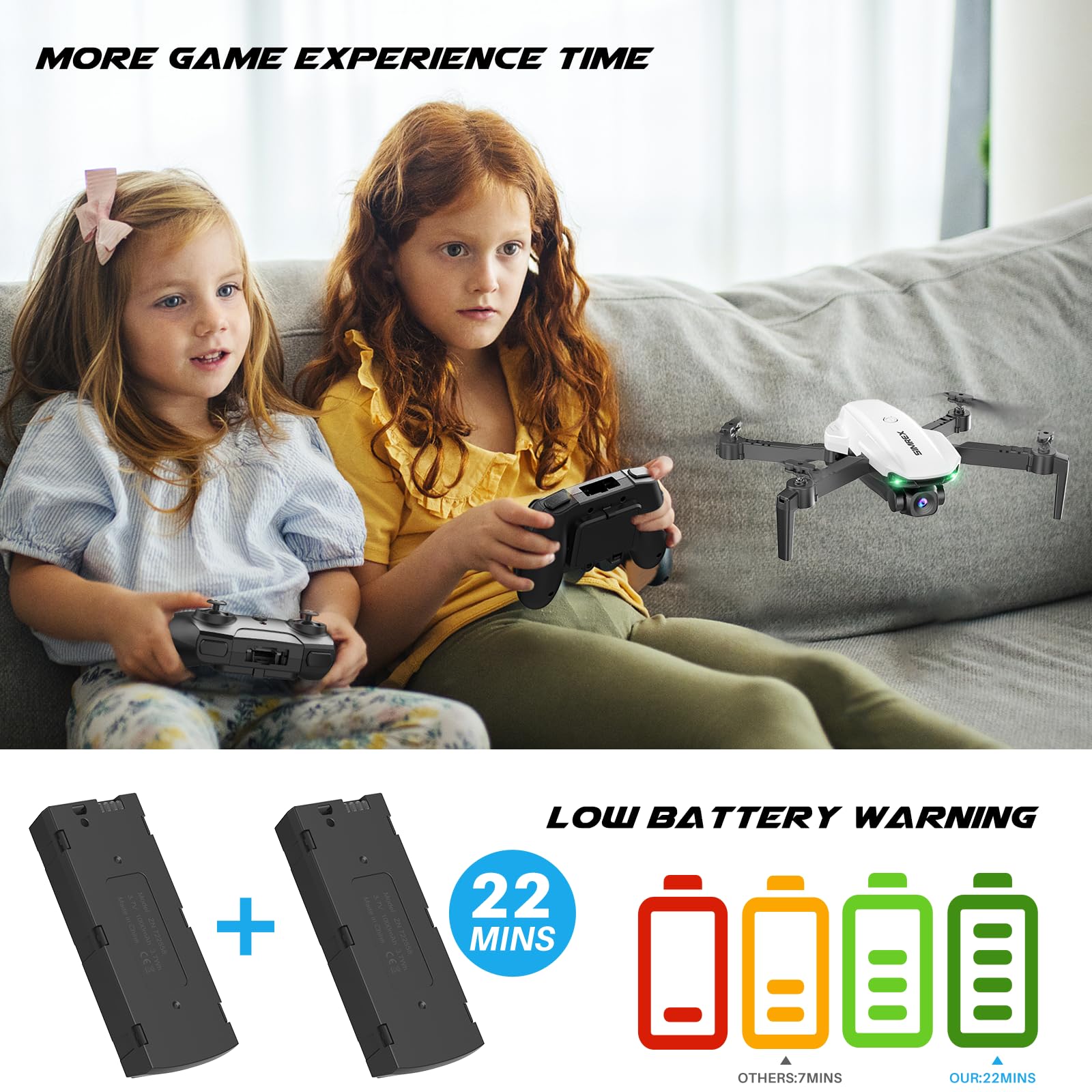 SIMREX X800 headless mode with three speed levels enhances control.
