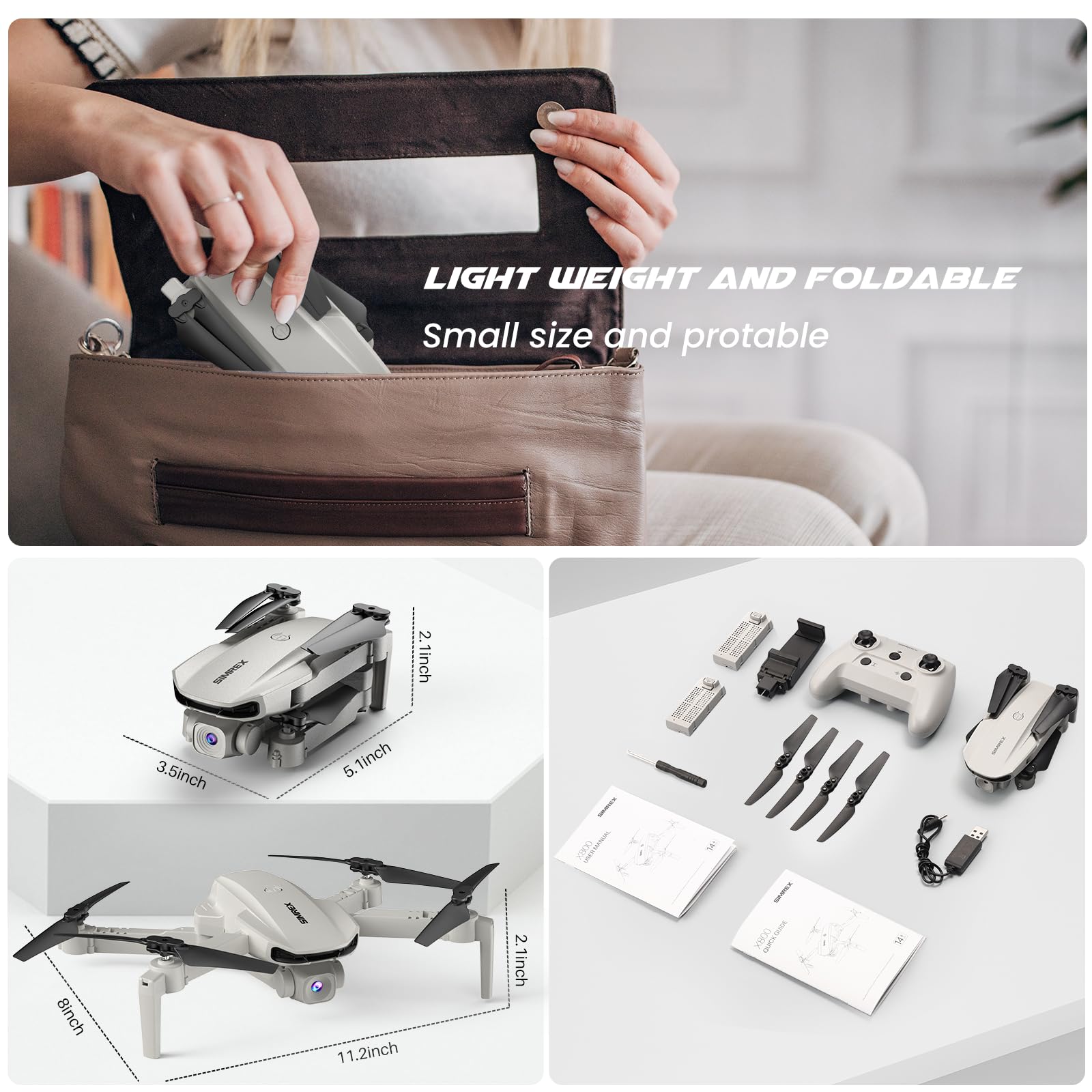 SIMREX X800 supports waypoint fly and headless mode for intuitive routes.