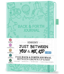 SIMSIMY Just Between You and Me Journal cover in mint green, durable keepsake for bonding memories