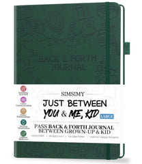 SIMSIMY Just Between You and Me Kid Journal cover in dark green inspires cozy bonding moments.