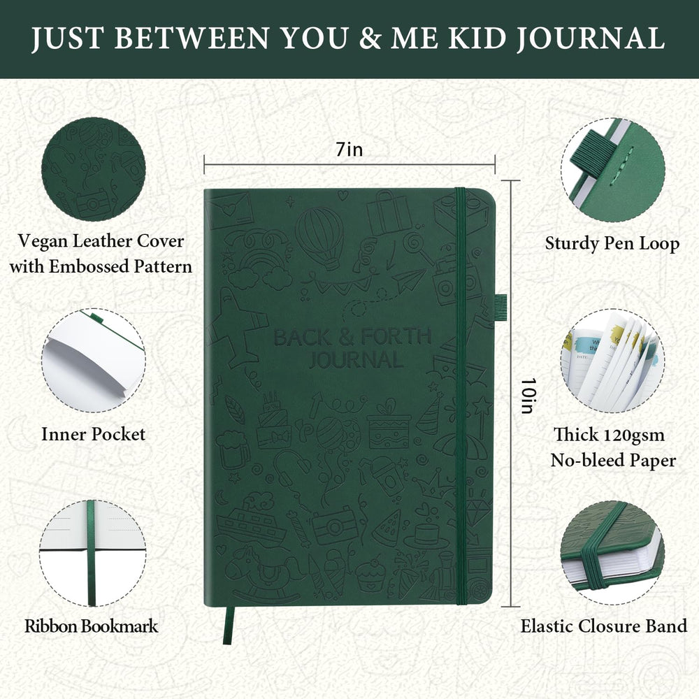 SIMSIMY Just Between You and Me Kid Journal spine shows durable design for daily writing and sharing.