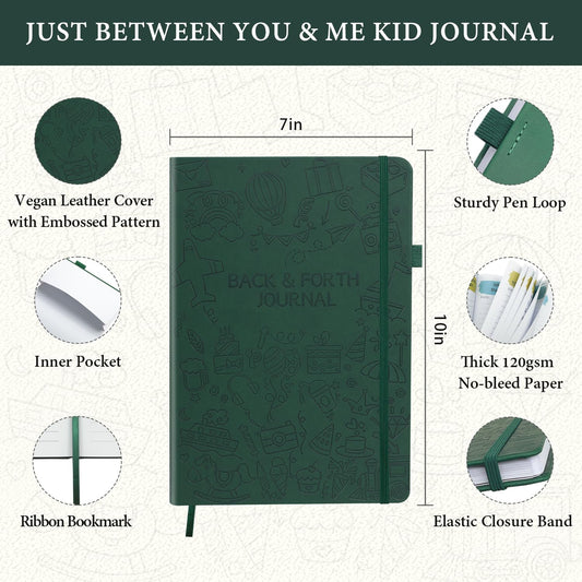 SIMSIMY Just Between You and Me Kid Journal spine shows durable design for daily writing and sharing.