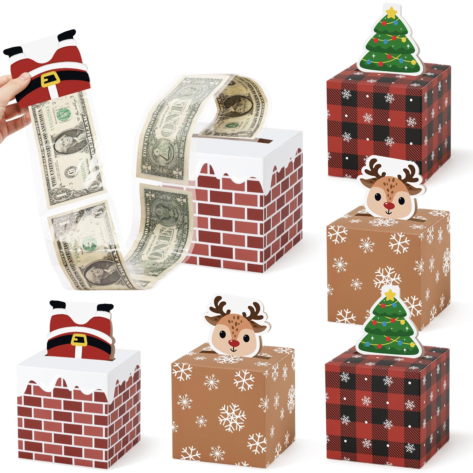 Sinasasspel Christmas money box 6pcs set with pull-out surprise