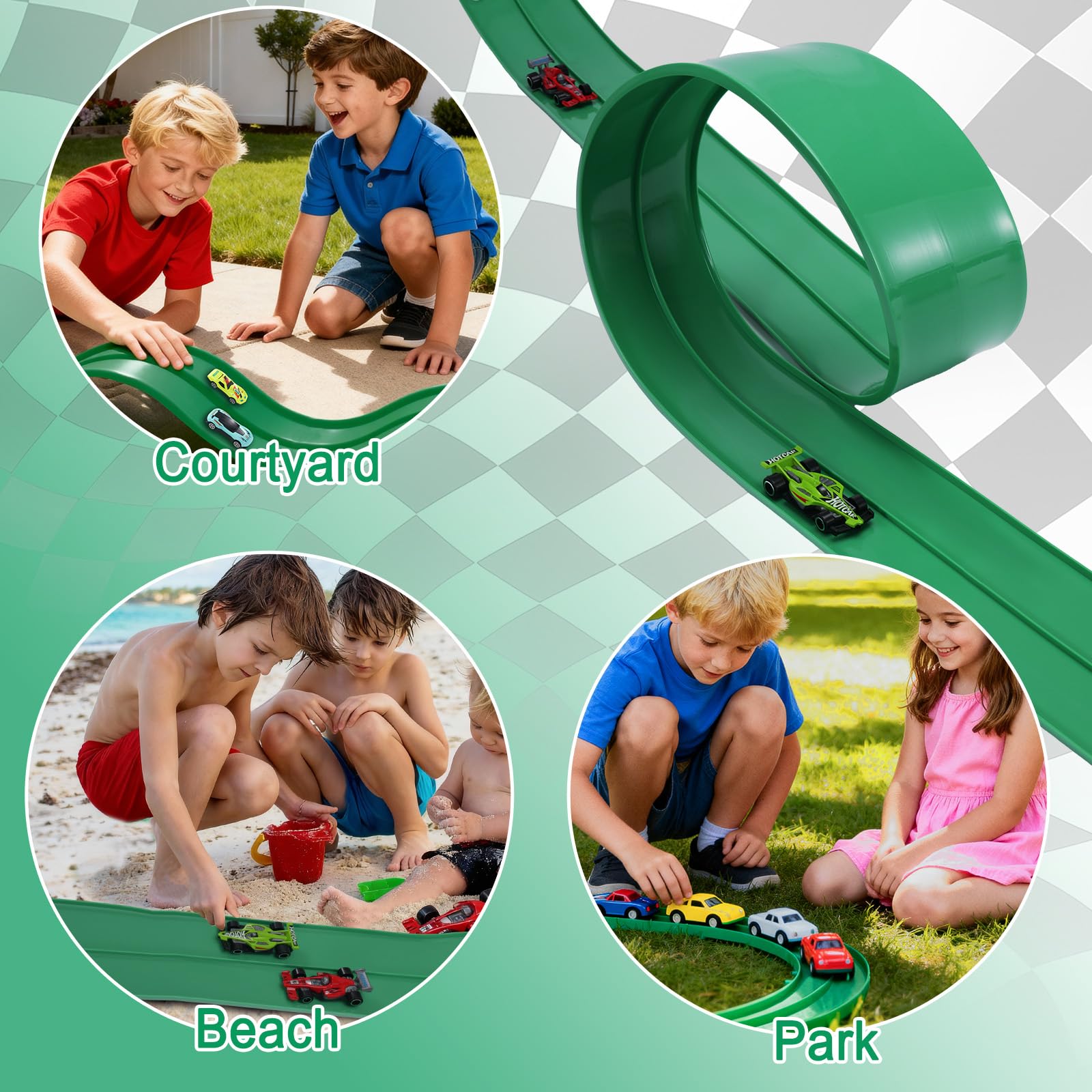 SINBEN green race track adds vibrant color to family playtime