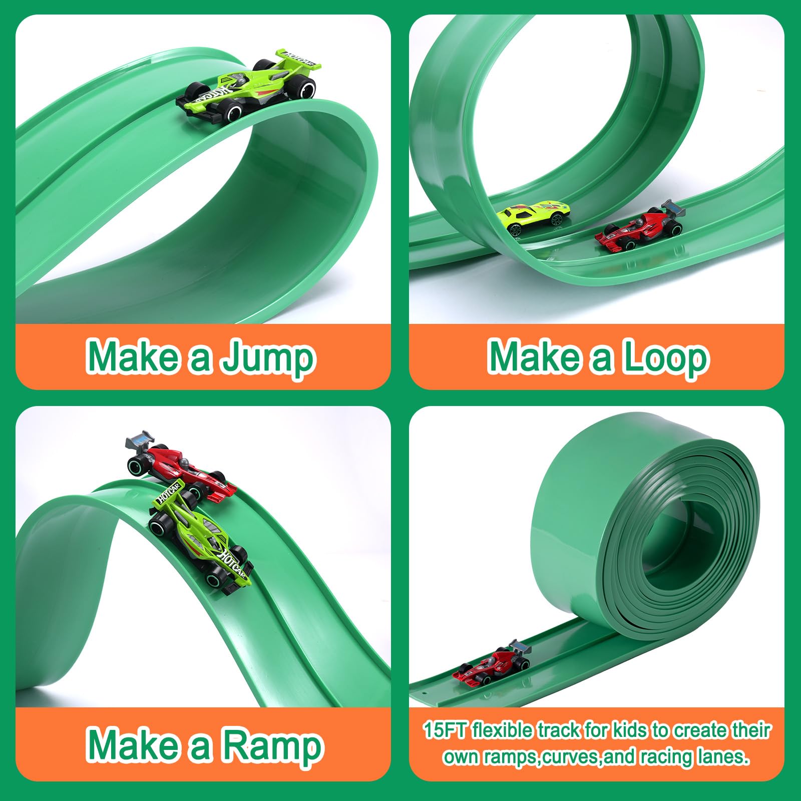 SINBEN track supports indoor and outdoor play for versatile fun