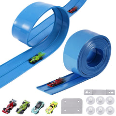 SINBEN Flex Track blue track side view showing versatile indoor-outdoor play