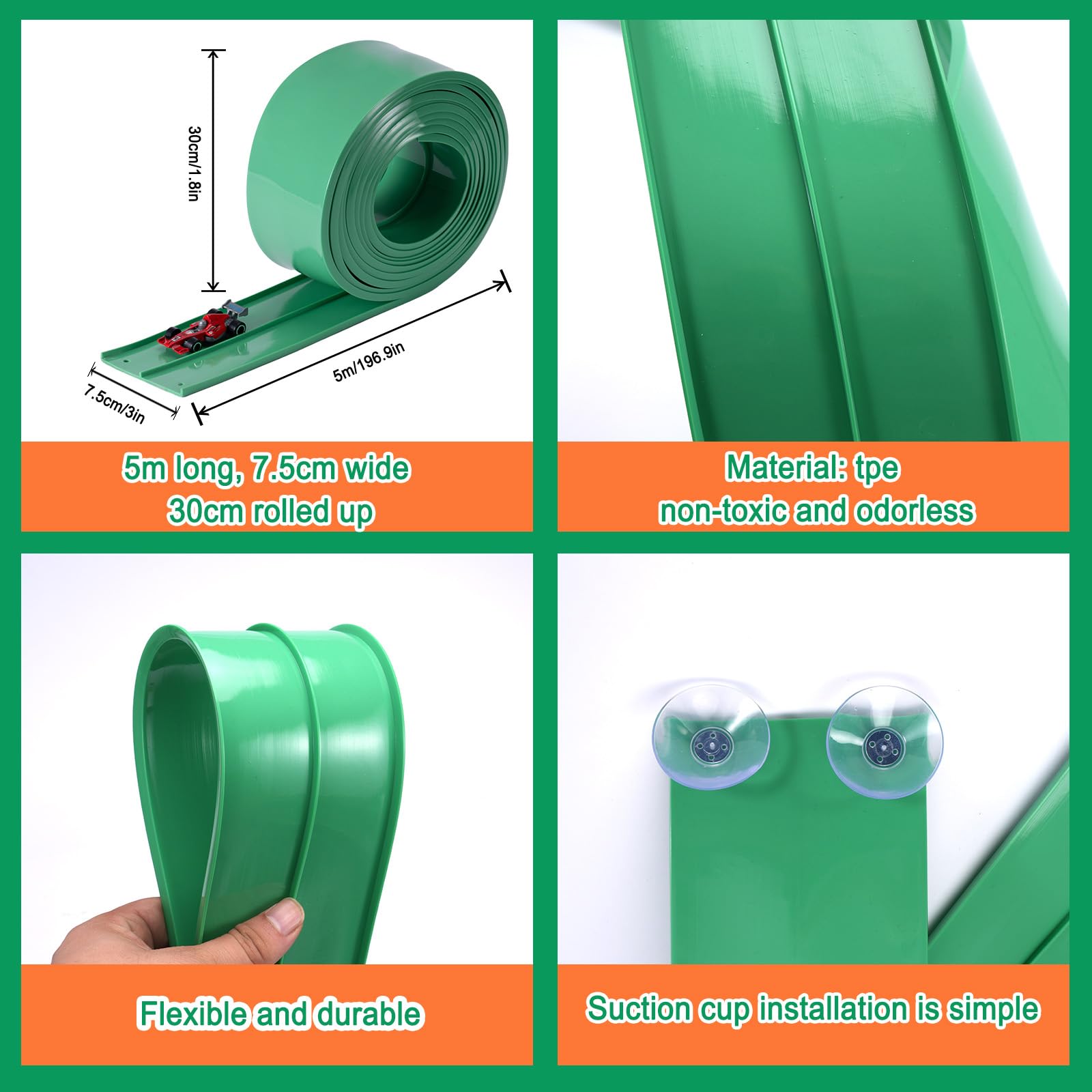 SINBEN roll-up storage keeps the track compact after use