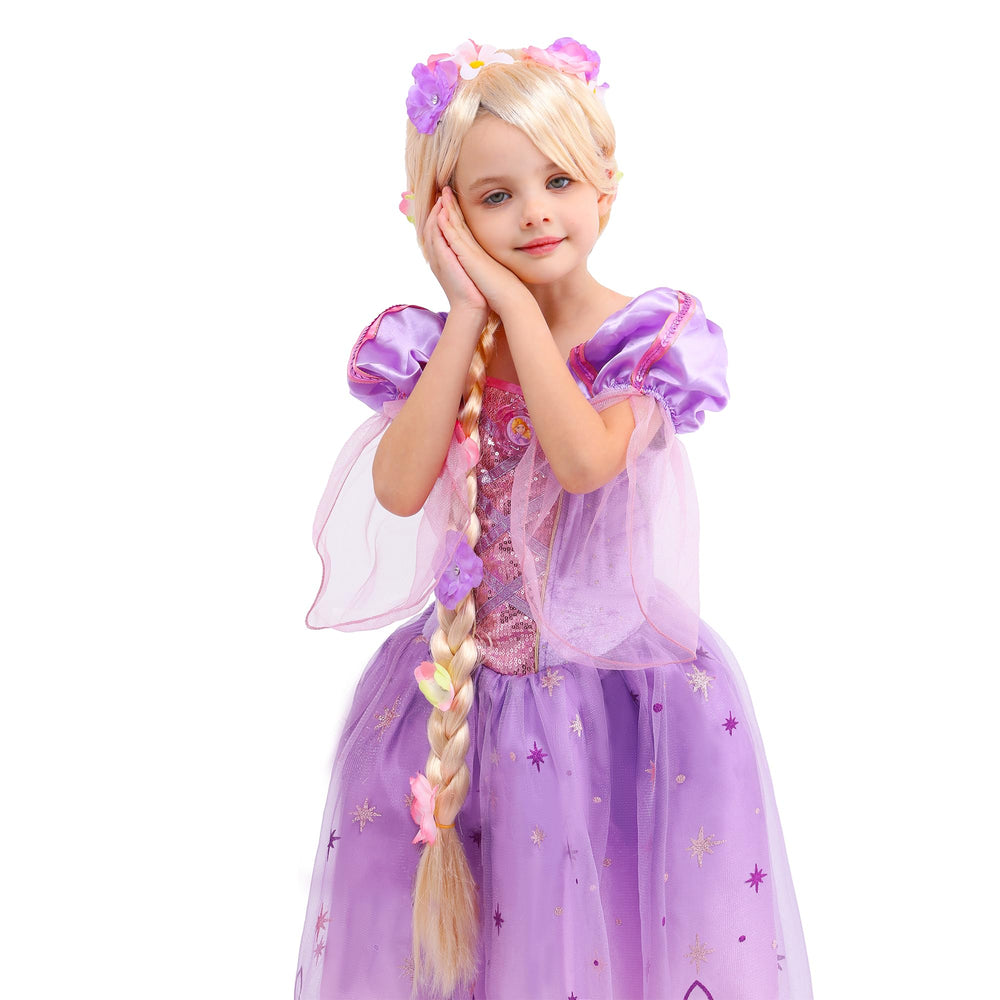 Sincere Party Rapunzel wig for Halloween costumes provides ready-to-wear princess styling.
