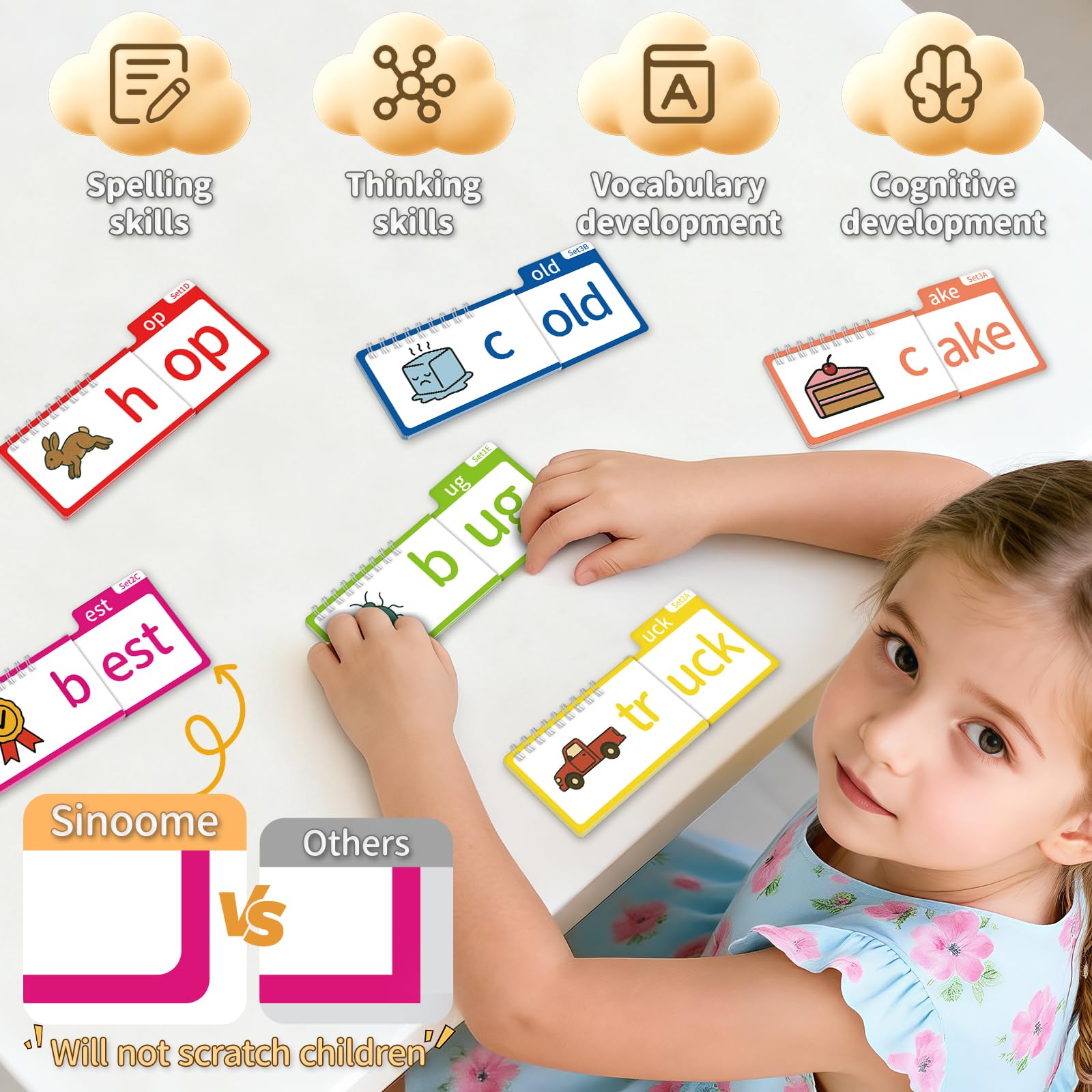 Sinoome sight word flash cards aiding rapid recognition