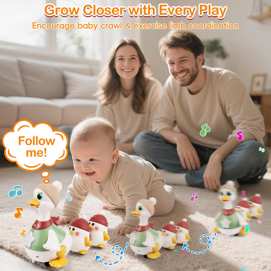 Sinpedex duck toy in GO mode promotes active movement and coordination.