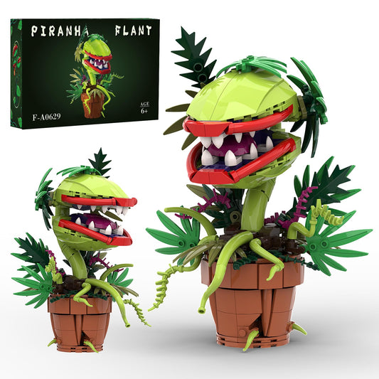 Sinuraii Audrey II piranha flower blocks set on a desk for spooky, stylish decor and conversation starter