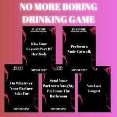 Sip Or Sin card spread shows dares and questions for couples.