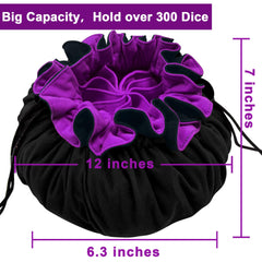 SIQUK dice bag with drawstrings enables secure transport to table games.