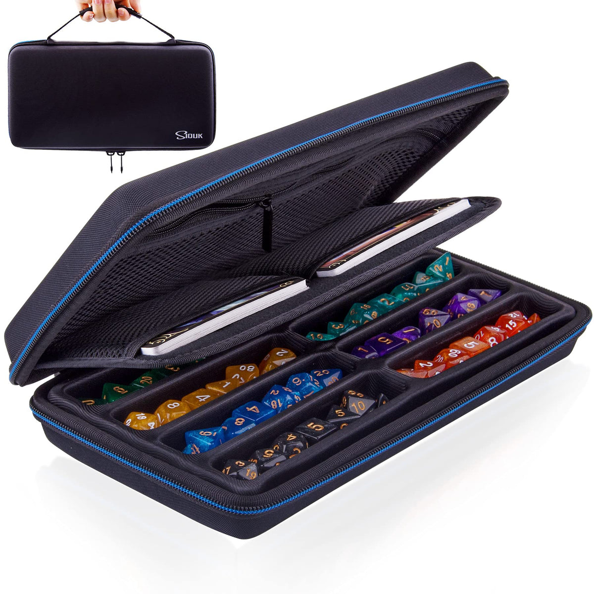 SIQUK Dice Case with sturdy handle for easy transport during games