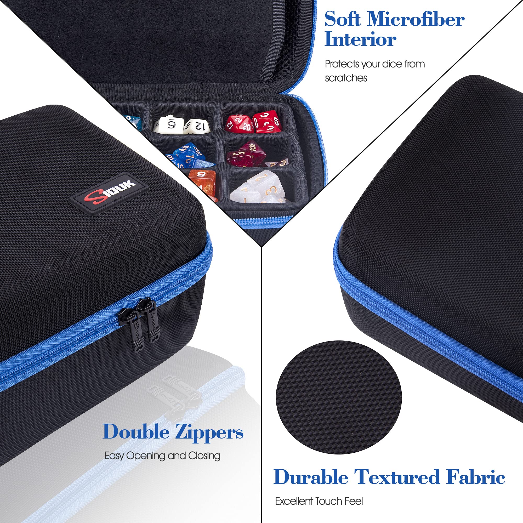 SIQUK dice case with Oxford cloth surface resists scratches.