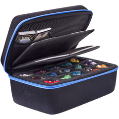 SIQUK dice storage case with double removable trays for organized gaming.