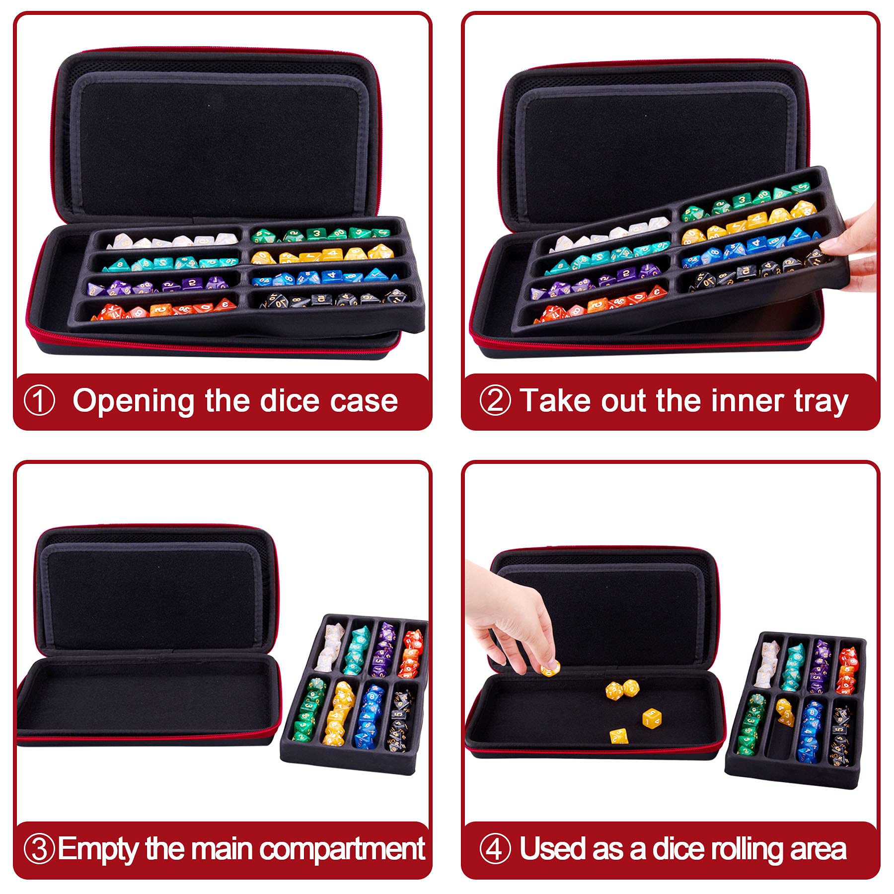 SIQUK Dice Storage Case durable material protects contents during travel.