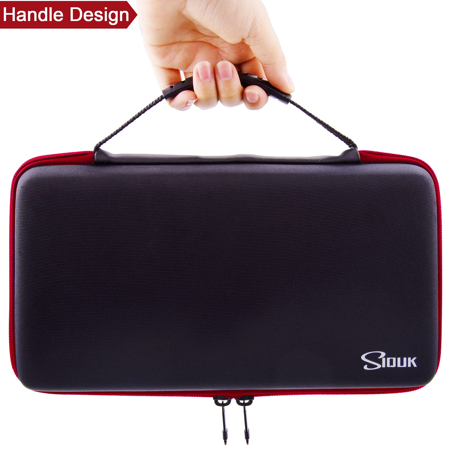 SIQUK Dice Storage Case handle enables easy transport to game nights.