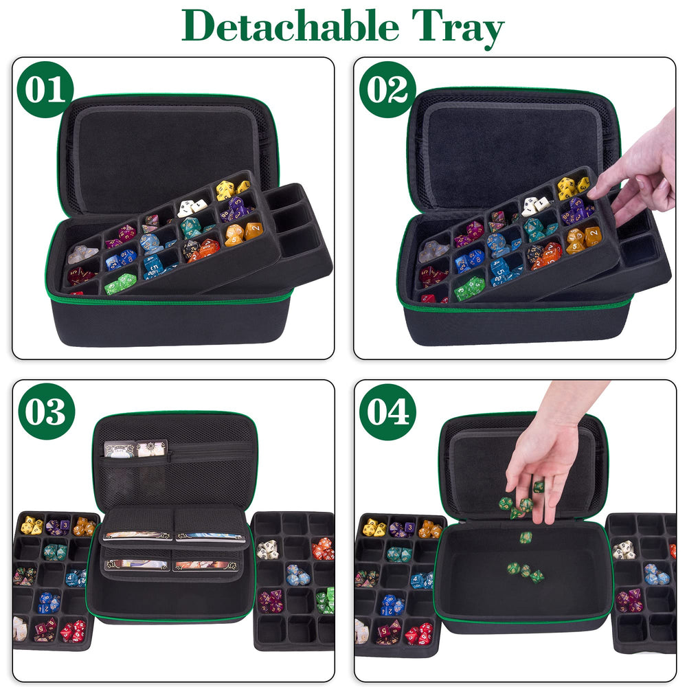 SIQUK mesh pockets secure character sheets and small accessories.