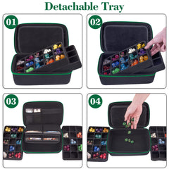 SIQUK mesh pockets secure character sheets and small accessories.