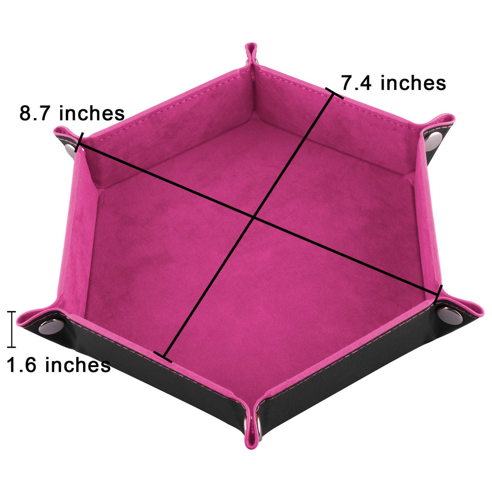 SIQUK hexagon dice tray pink collapsed for portability