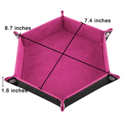 SIQUK hexagon dice tray pink collapsed for portability
