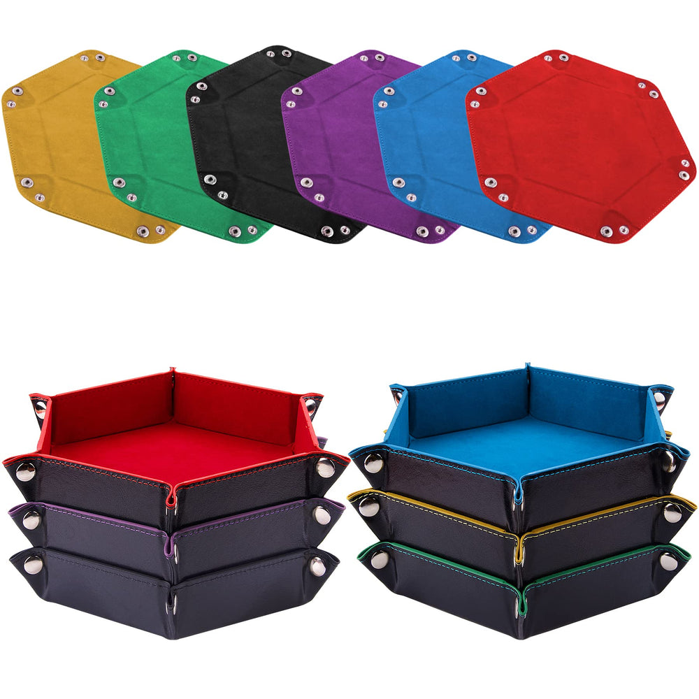 SIQUK hexagon red dice tray keeps dice contained for RPG sessions
