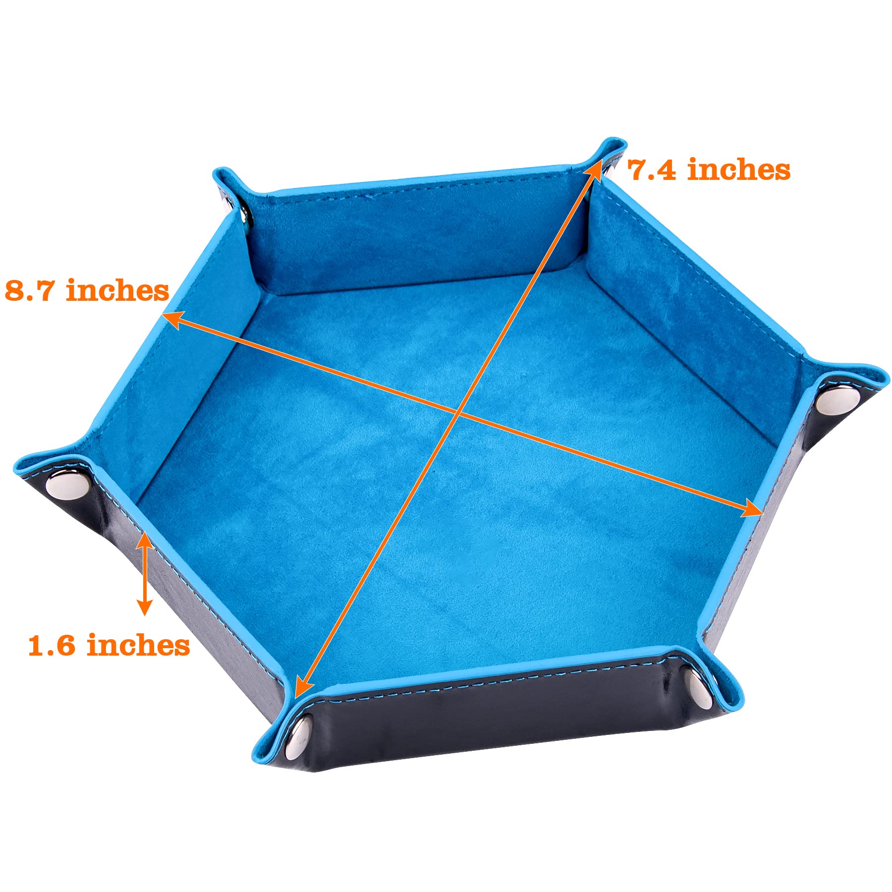 SIQUK sky blue hexagon dice tray helps organized rolls during sessions