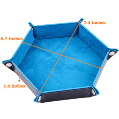 SIQUK sky blue hexagon dice tray helps organized rolls during sessions