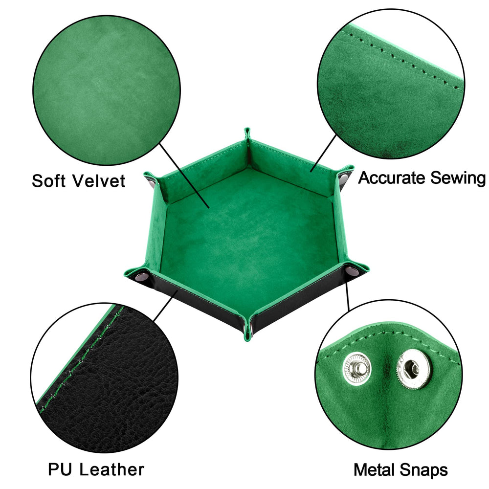 SIQUK violet hexagon dice tray organizes polyhedral dice neatly
