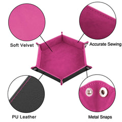 SIQUK hexagon dice tray violet snapped together for gameplay