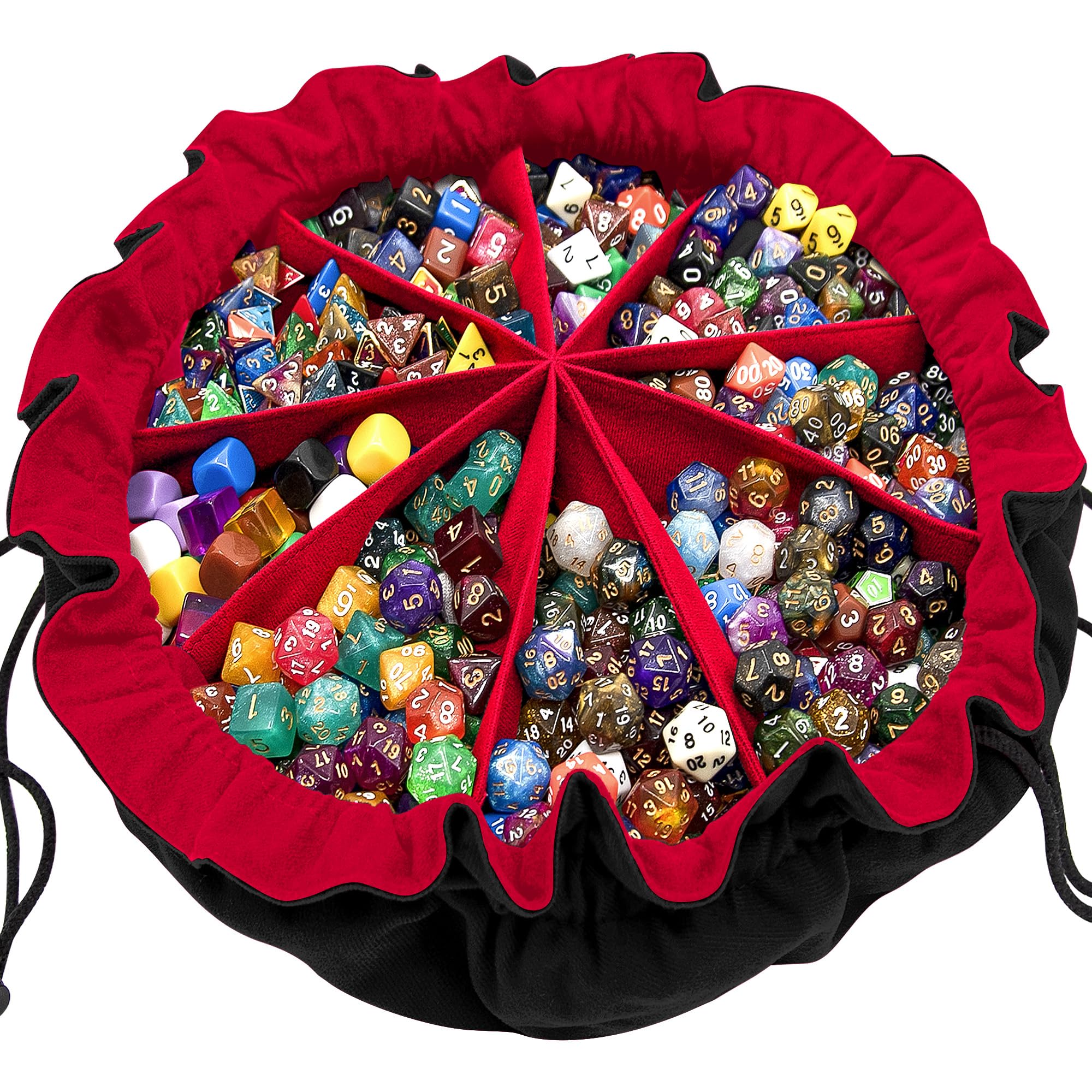 SIQUK large dice bag with pockets shows organized RPG dice storage