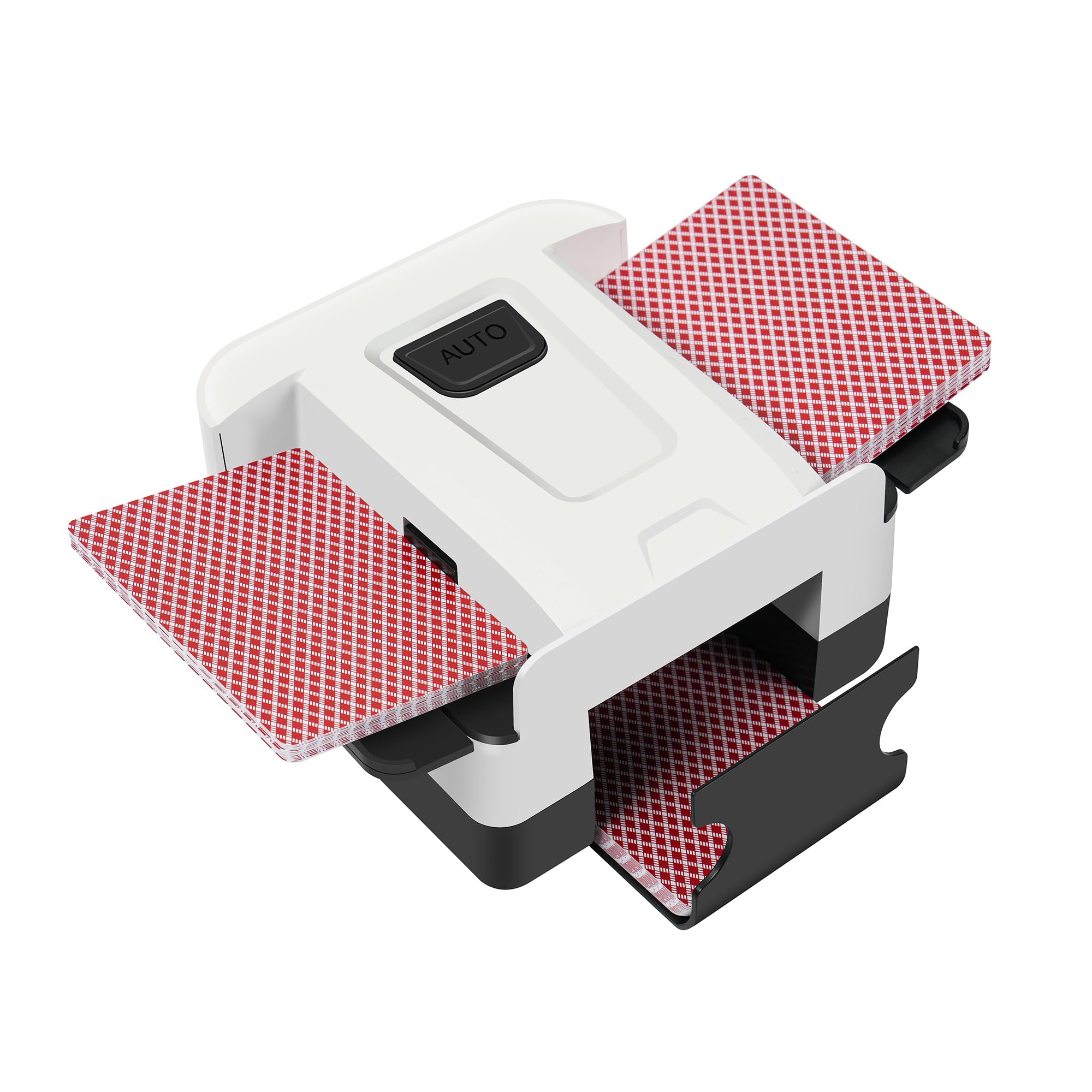 SirShop automatic card shuffler front view for fast, even shuffles