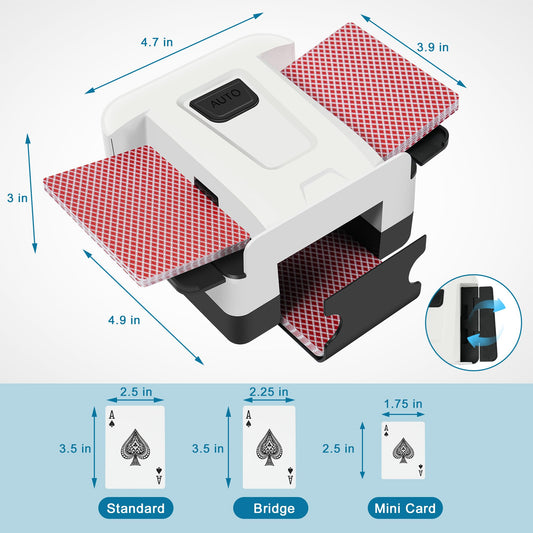 SirShop automatic card shuffler tray-drawer design keeps cards tidy