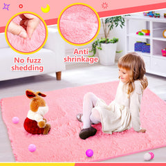 SISTICKER pink tent with rug provides a soft, comfy play area for kids.
