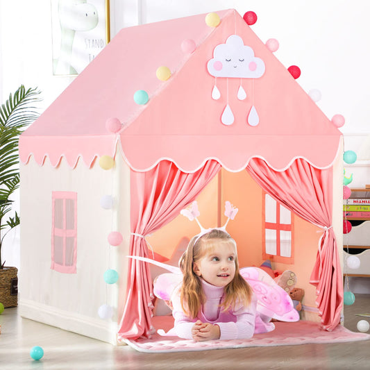 SISTICKER princess tent interior spacious, room for friends to play together.