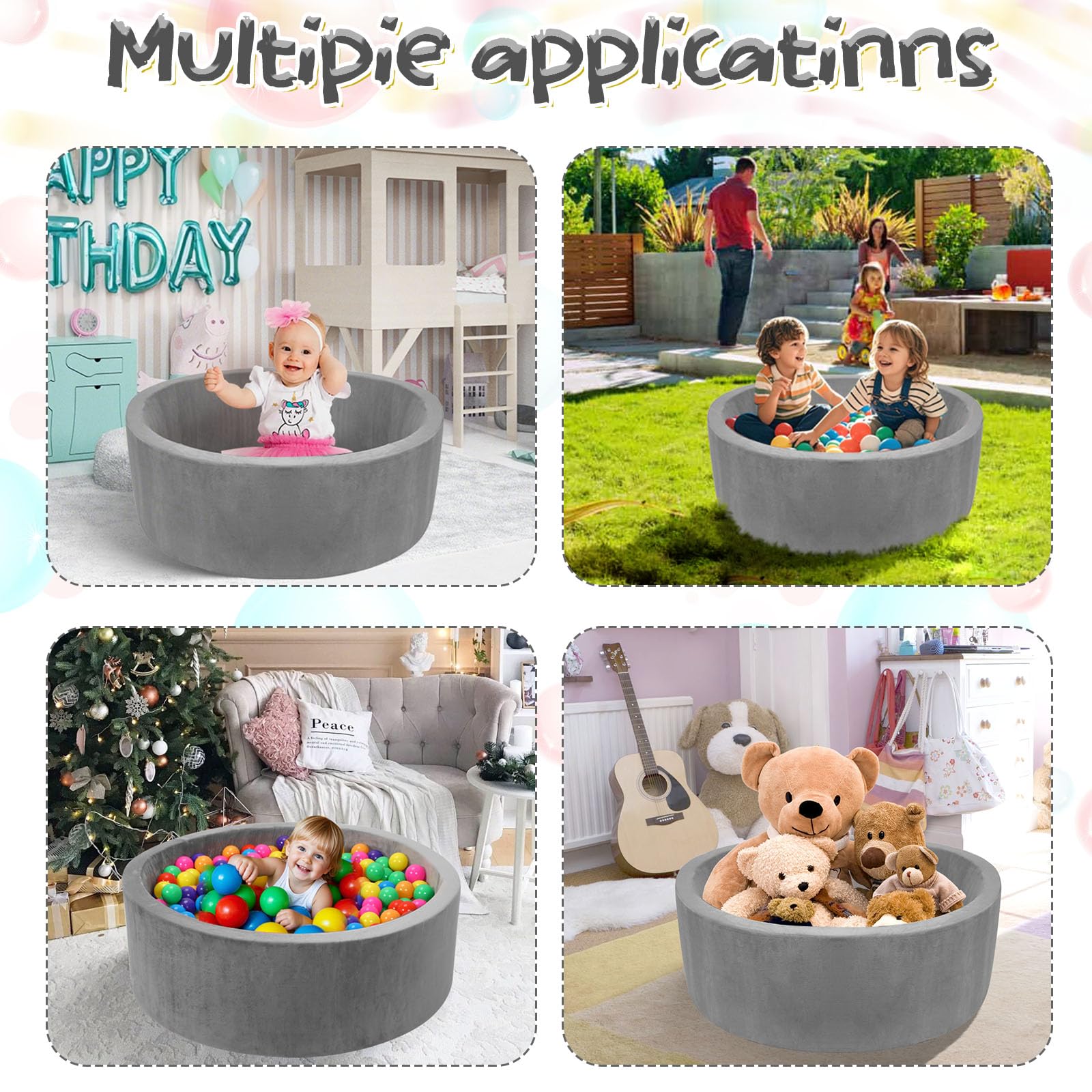 SIUUHOVS ball pit in use with child enjoying indoor play