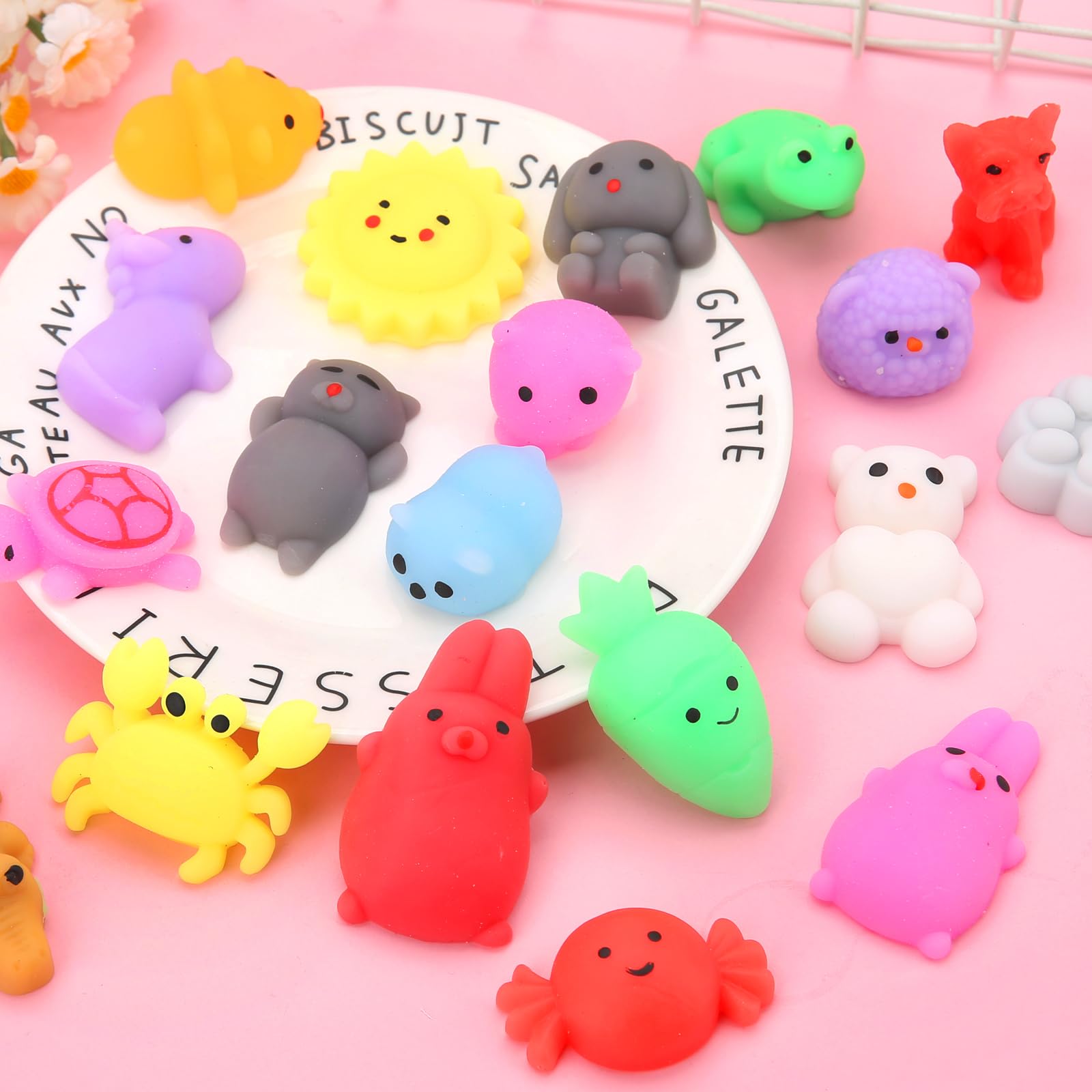 Siwarm animal and fruit squishies for colorful party favors