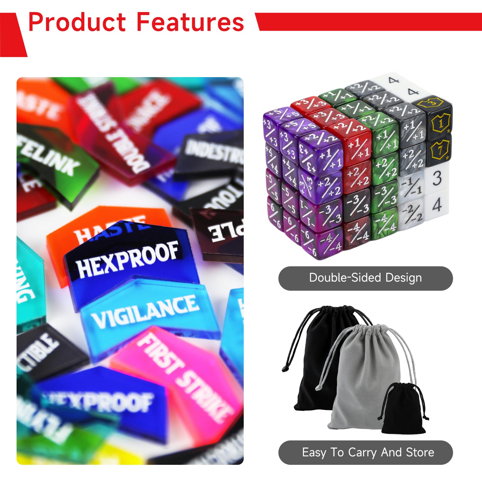 SIXPOINTS d20 dice and standard dice help track effects.