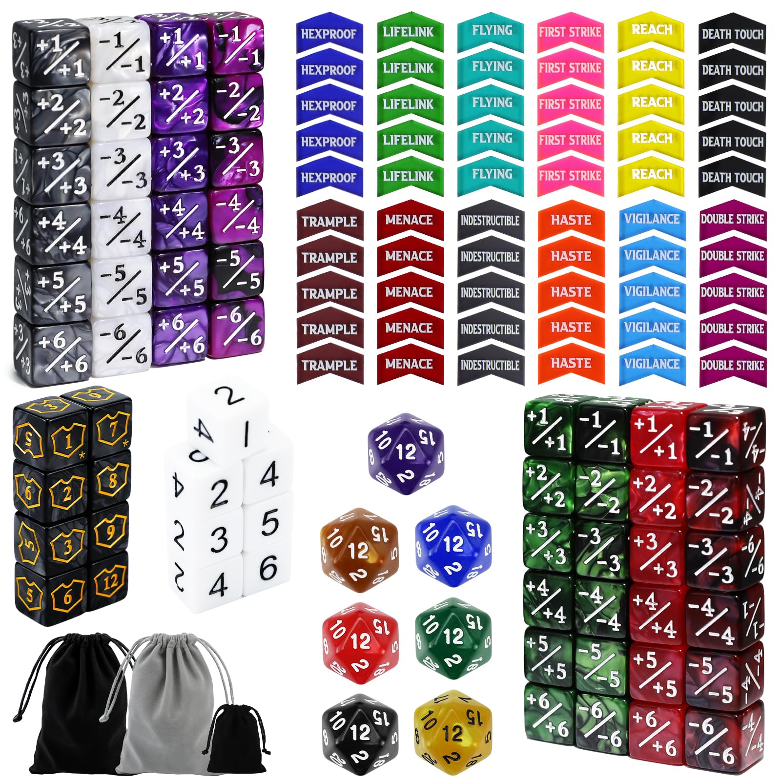 SIXPOINTS MTG counters and dice set ready for quick gameplay management.