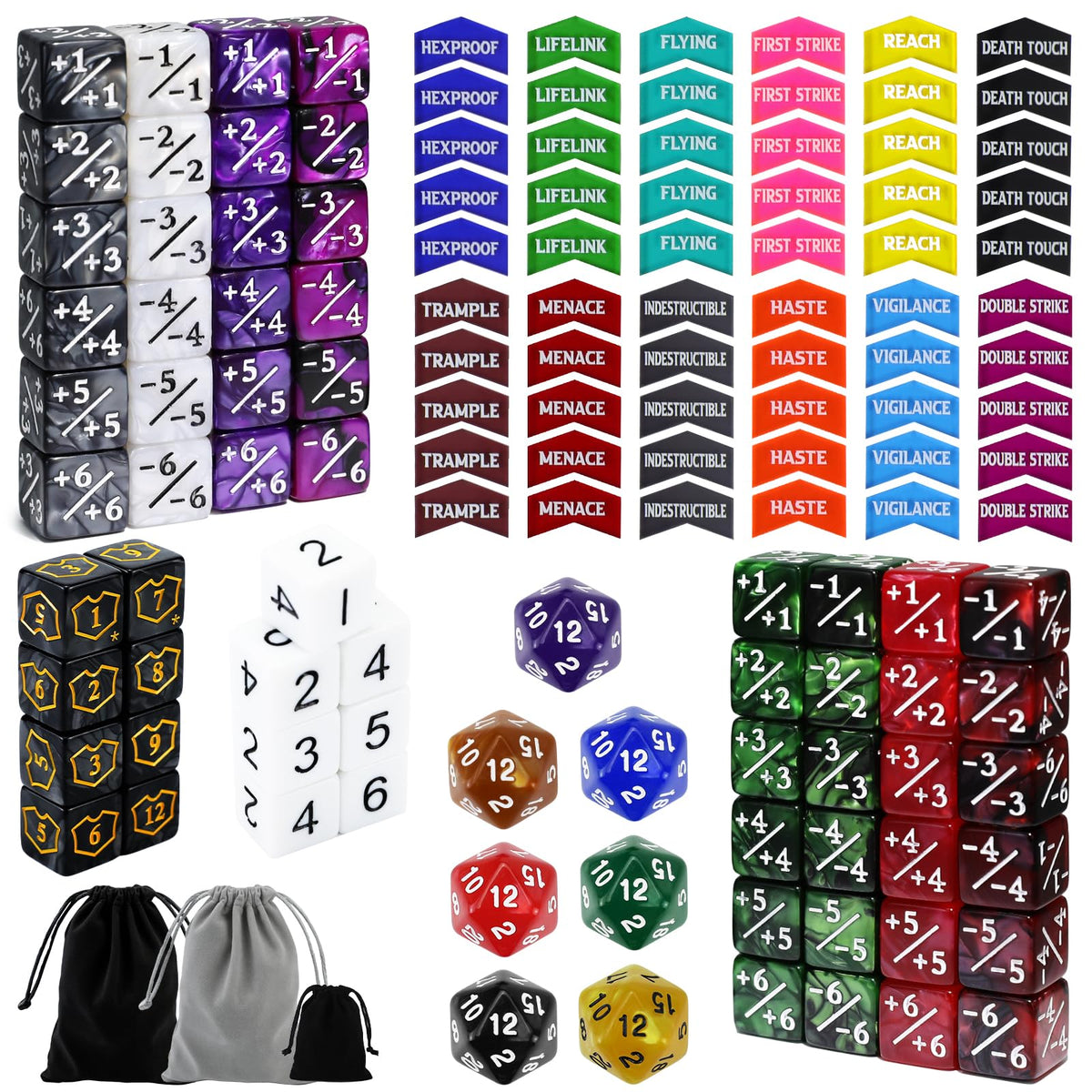 SIXPOINTS MTG counters and dice set ready for quick gameplay management.