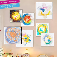 Sixth Space Spin Art Machine powered by batteries for portable crafts.