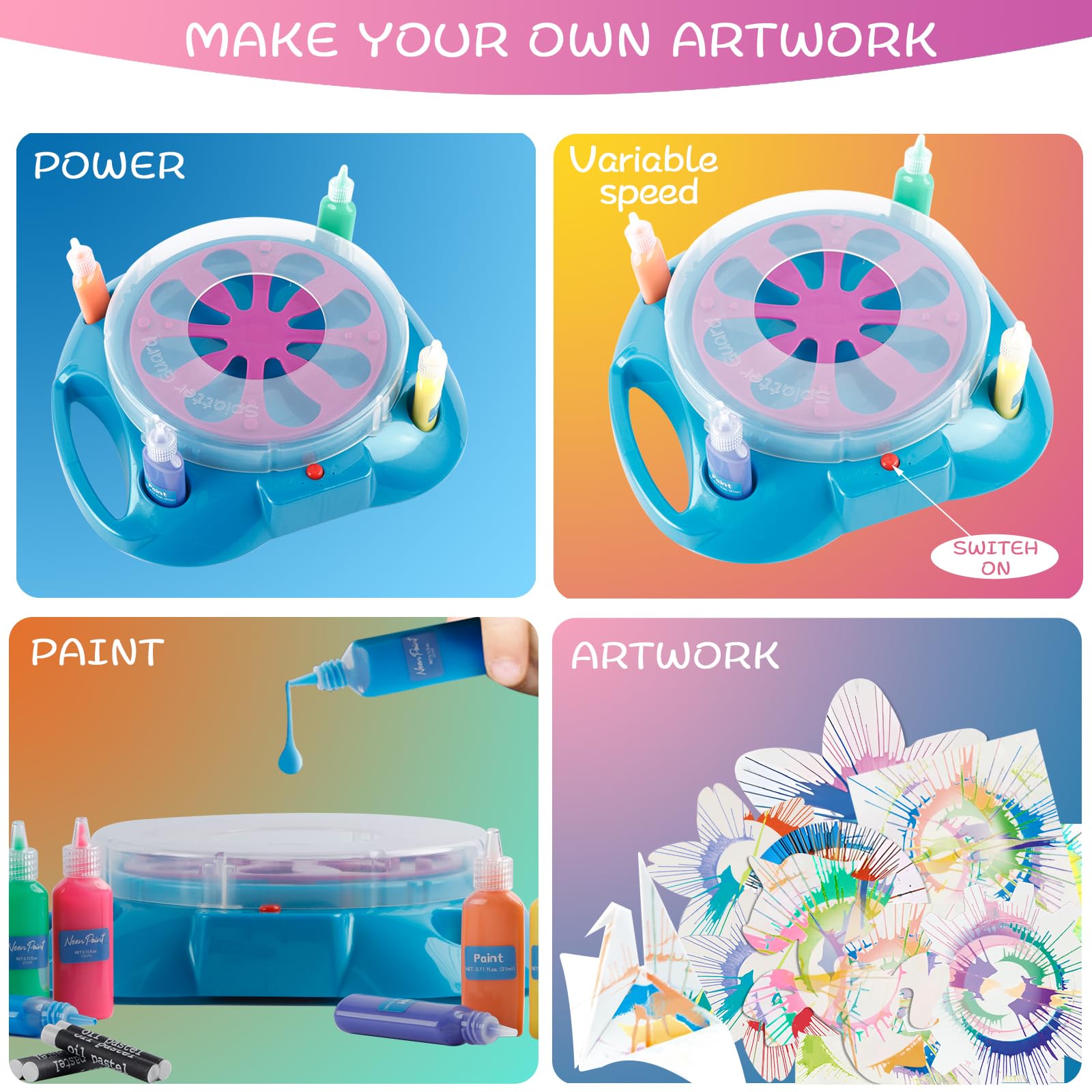 Sixth Space Spin Art Machine six-color set supports vibrant artwork